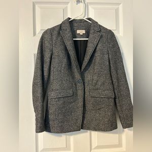 Loft wool single button blazer women’s grey 00P